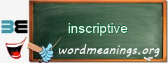 WordMeaning blackboard for inscriptive